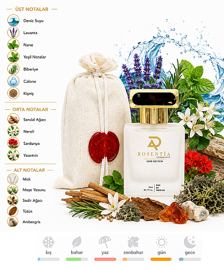 Rosentia Luxe Edition LX08 Davidoff Cool Water Muadili Erkek Parfümü 50 Ml Edp