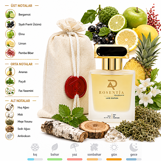 Rosentia Luxe Edition LX21 Creed Aventus Muadili Erkek Parfümü 50Ml Edp