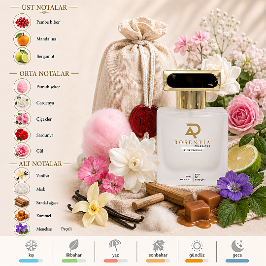 Rosentia Luxe Edition LX63 Carolina Herrera 212 Sexy Muadili Kadın Parfümü 50Ml Edp  - 1